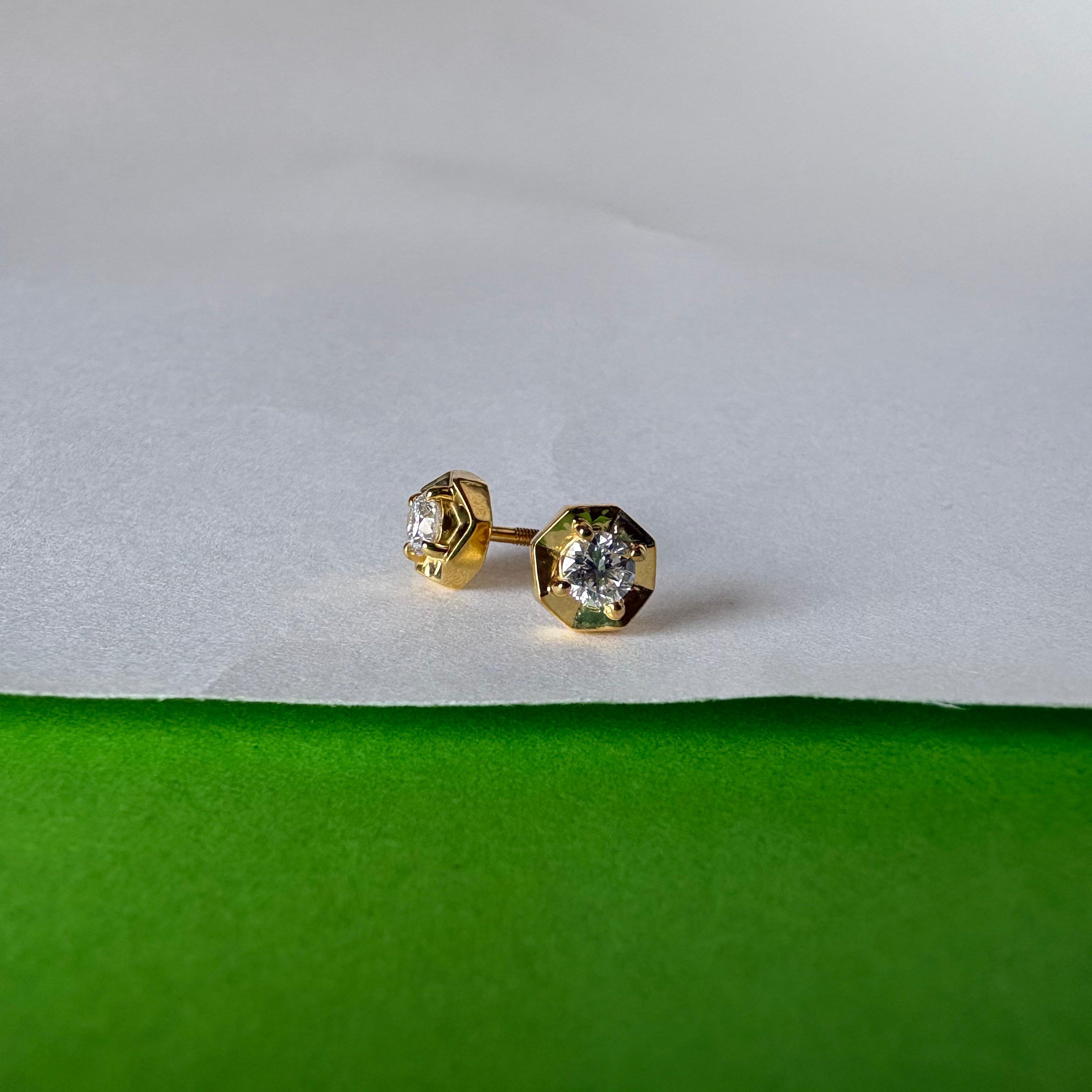 Gold Round Studs