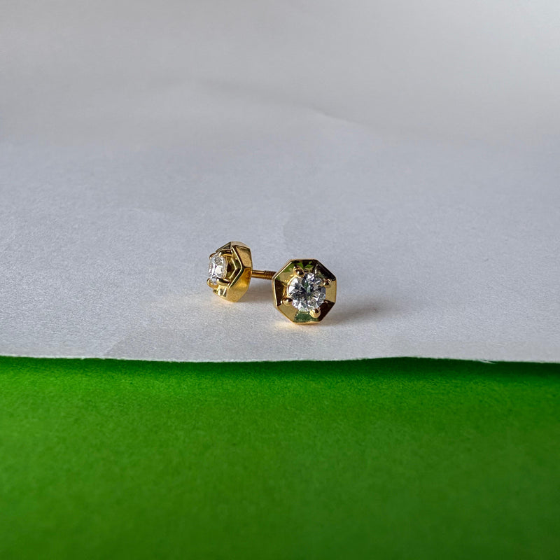 Gold Round Studs