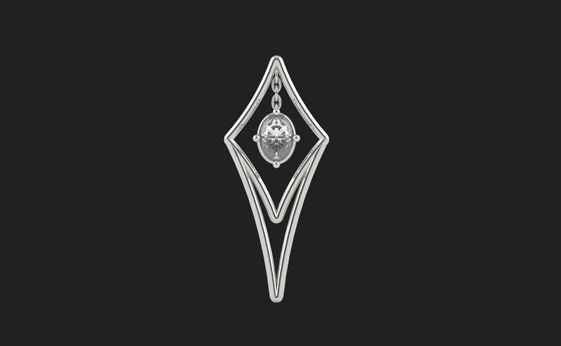 Silver Lab Grown diamond earrings